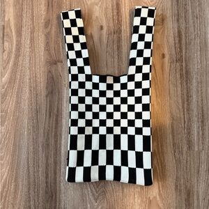 Black and White Checkered Tote Bag